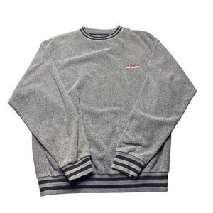 Vintage Chaps Ralph Lauren Fleece Crewneck Sweatshirt Mens M Gray Preppy Y2K